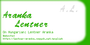 aranka lentner business card